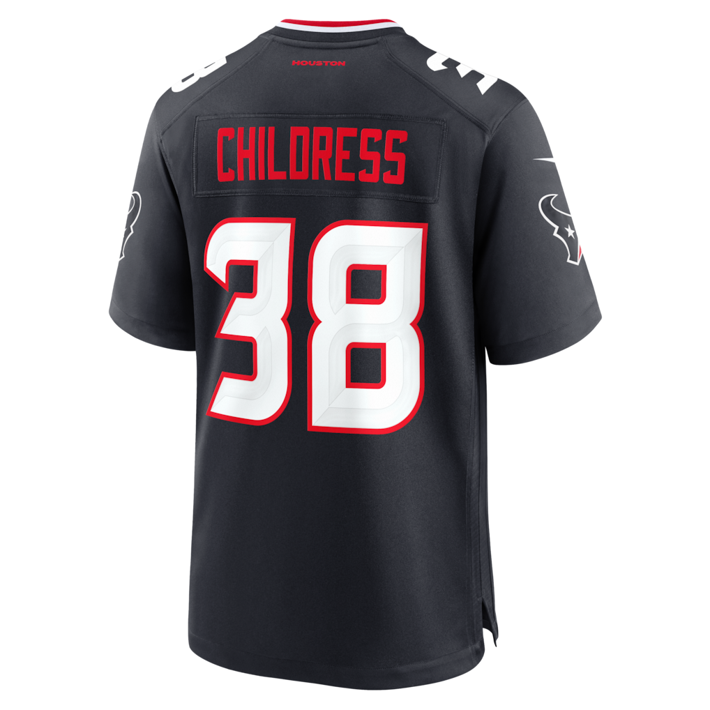 Choea H.Texans #38 Zion Childress Navy Team Game Jersey