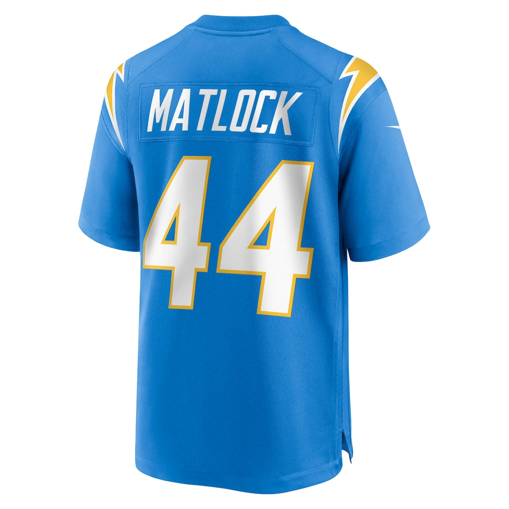 Choea LA.Chargers #44 Scott Matlock Powder Blue Team Game Jersey