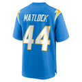 Choea LA.Chargers #44 Scott Matlock Powder Blue Team Game Jersey