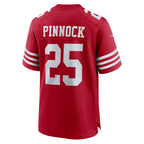 Choea SF.49ers #25 Jason Pinnock Scarlet Team Game Jersey