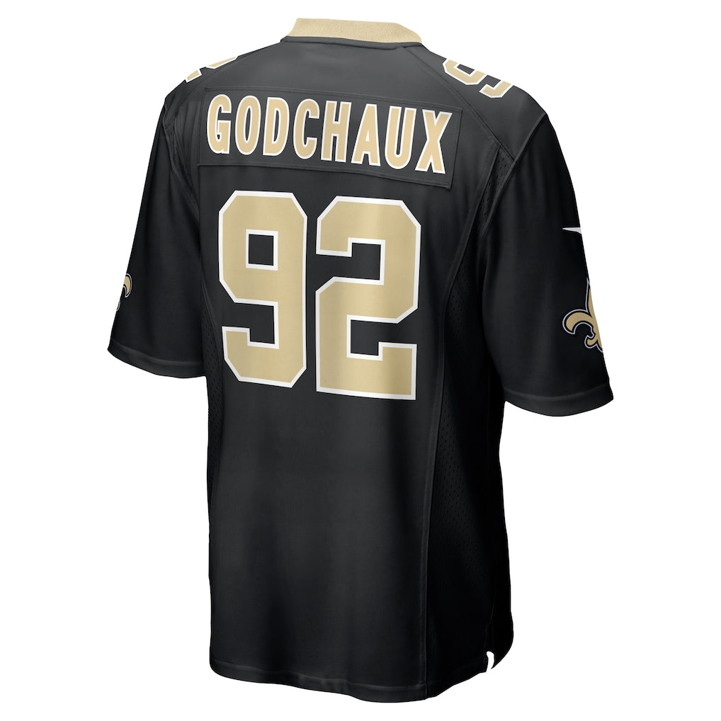 Choea NO.Saints #92 Davon Godchaux Black Team Game Jersey