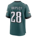 Choea P.Eagles #28 Will Shipley Midnight Green Team Game Jersey