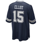 Choea D.Cowboys #15 Ezekiel Elliott Navy Team Game Jersey