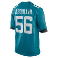 Choea J.Jaguars #56 Yasir Abdullah Teal Team Game Jersey
