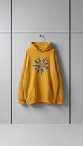 Mango Yellow Oversized Hoodie With Hand-Drawn Graphic