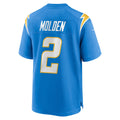 Choea LA.Chargers #2 Elijah Molden Powder Blue Team Game Jersey