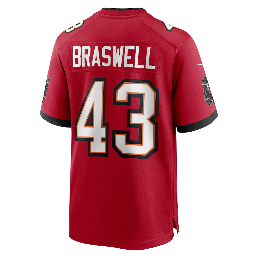 Choea TB.Buccaneers #43 Chris Braswell Red Game Jersey