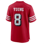 Choea #8 Steve Young Player SF.49ers Scarlet Alternate Game Stitched Jersey