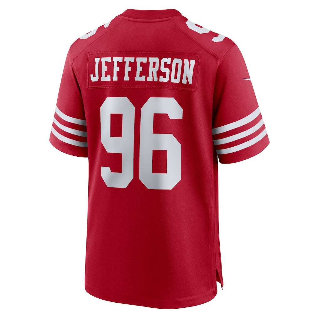 Choea SF.49ers #96 Jordan Jefferson Scarlet Team Game Jersey
