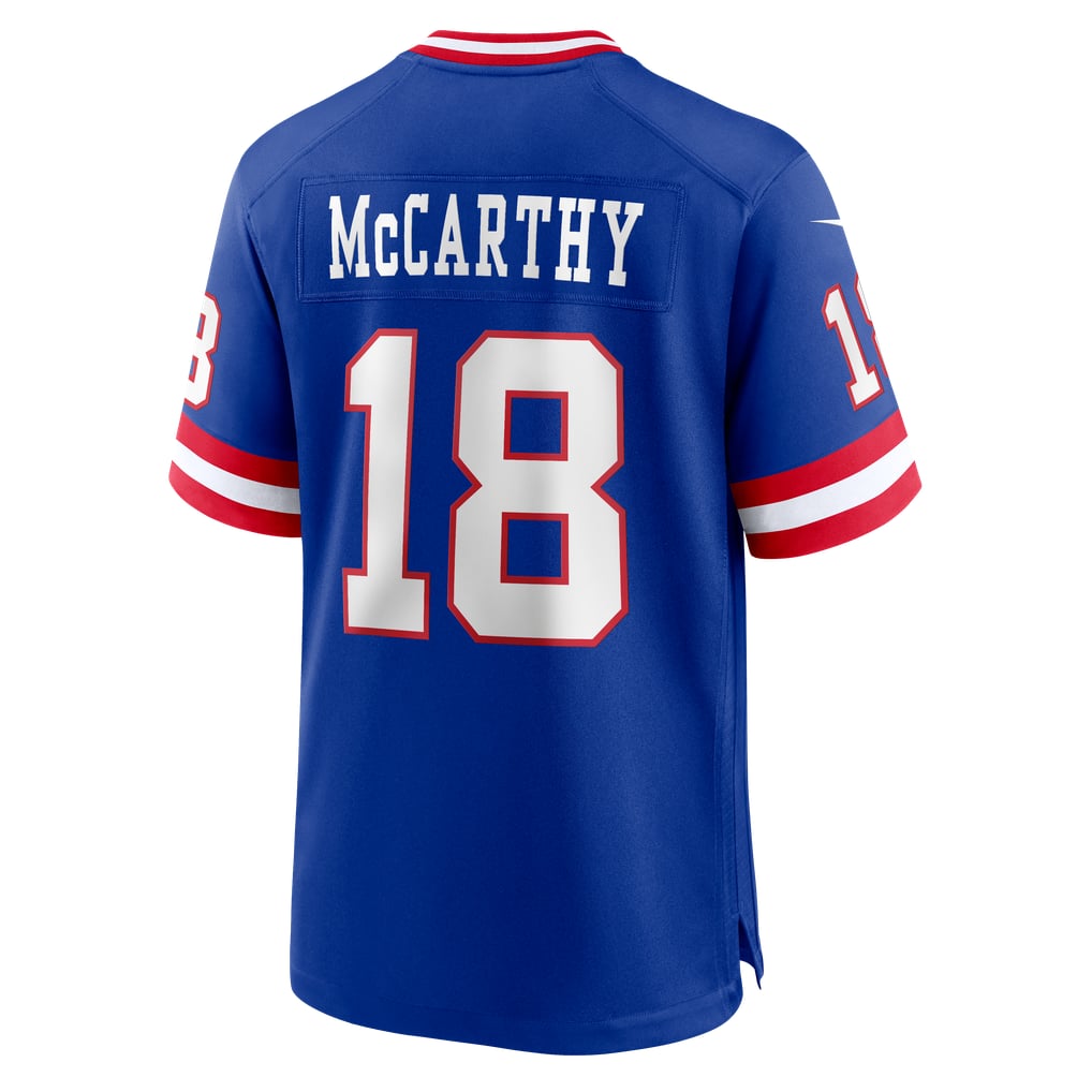 Choea NY.Giants #18 J.J. McCarthy Royal Alternate Legacy Game Jersey
