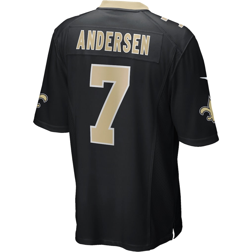 Choea NO.Saints #7 Morten Andersen Black Game Retired Player Jersey