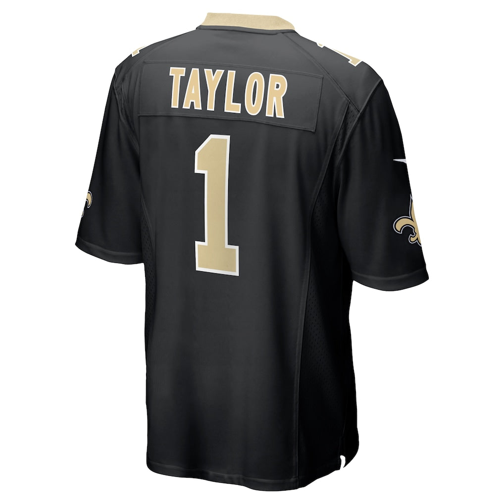 Choea NO.Saints #1 Alontae Taylor Black Team Game Jersey