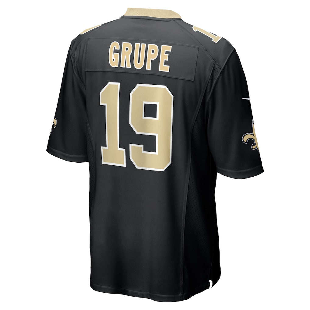 Choea NO.Saints #19 Blake Grupe Black Team Game Jersey