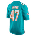 Choea M.Dolphins #47 Cam Brown Aqua Game Jersey