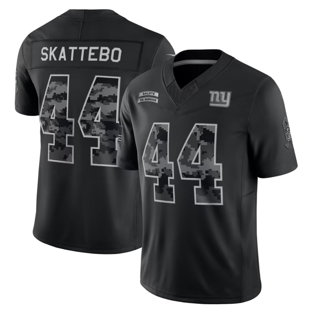 Choea NY.Giants #44 Cam Skattebo Player Black Limited 2026 Salute to Service Home Game Stitched Jerseys