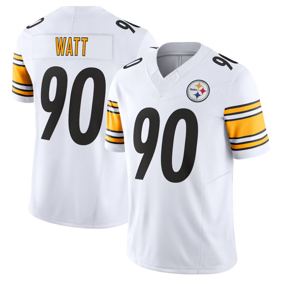 Choea #90 T.J. Watt Player P.Steelers White Vapor F.U.S.E. Limited Stitched Jerseys