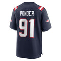 Choea NE.Patriots #91 Elijah Ponder Navy Team Game Jersey