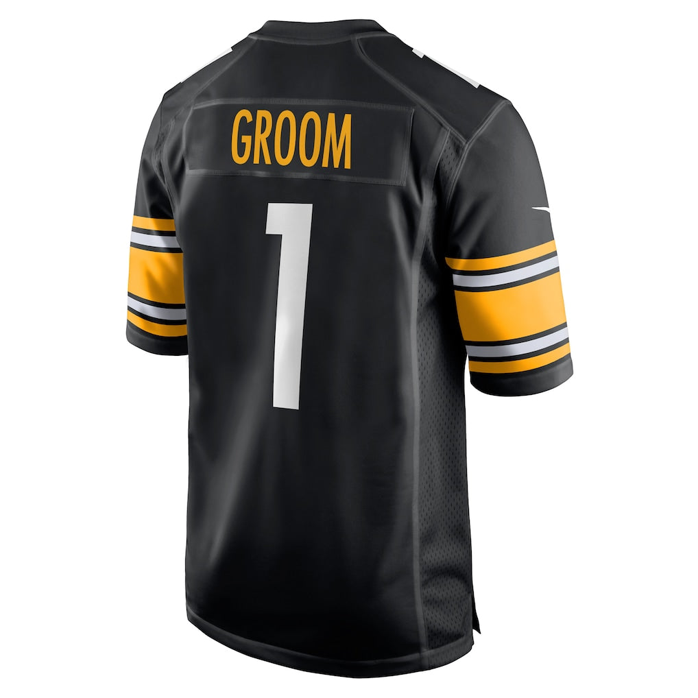 Choea P.Steelers #1 Groom Black Game Jersey
