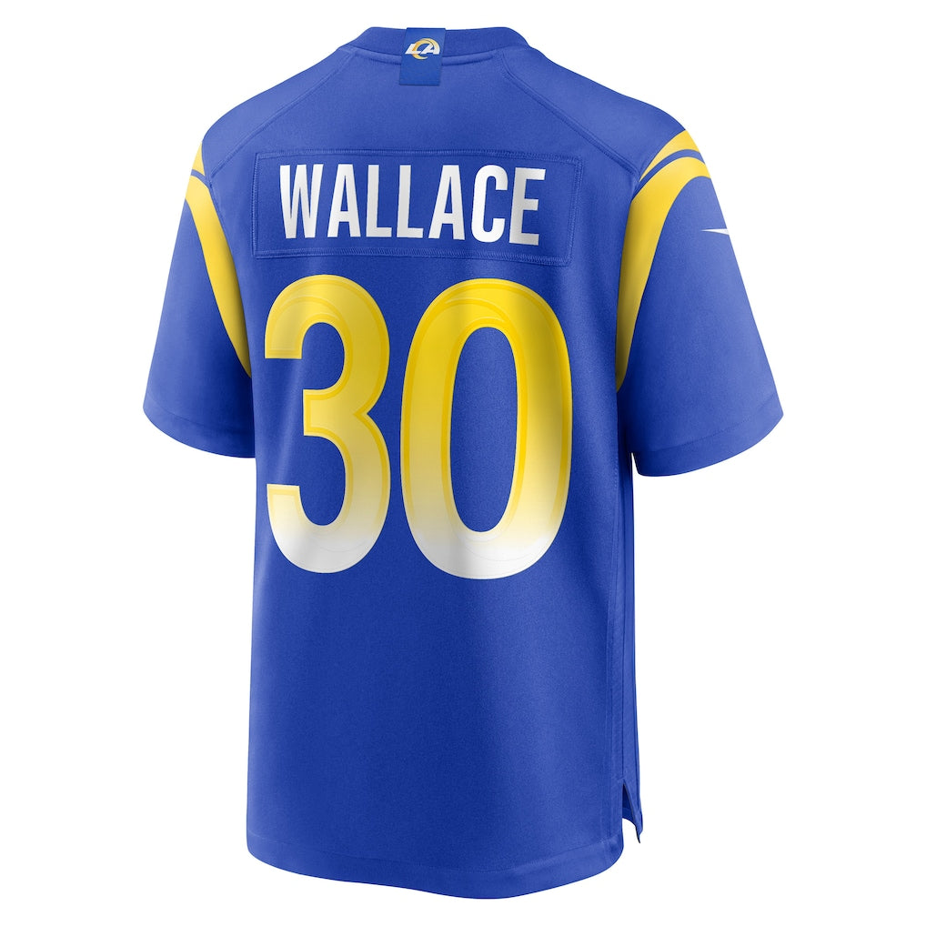 Choea LA.Rams #30 Josh Wallace Royal Game Jersey