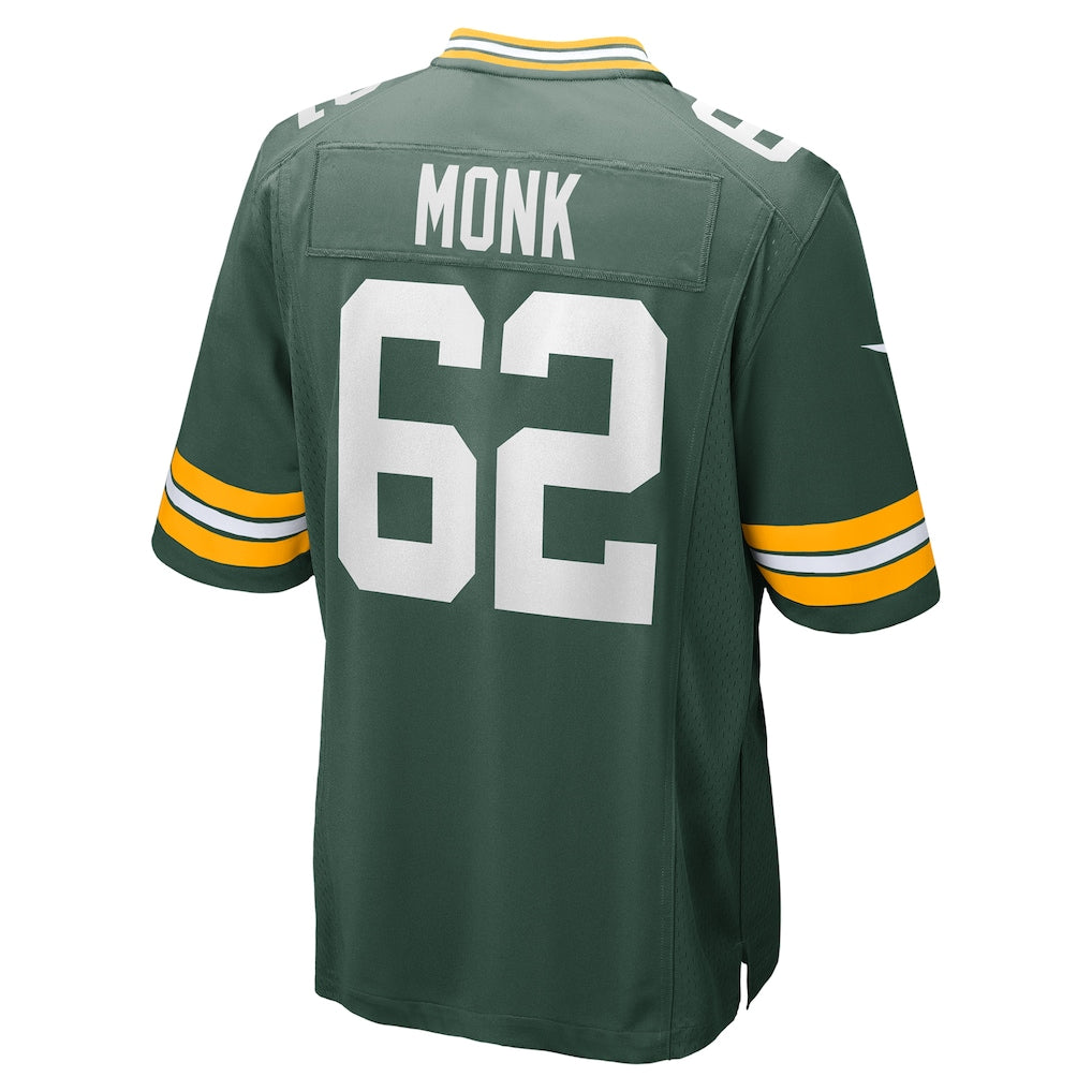 Choea GB.Packers #62 Jacob Monk Green Game Jersey