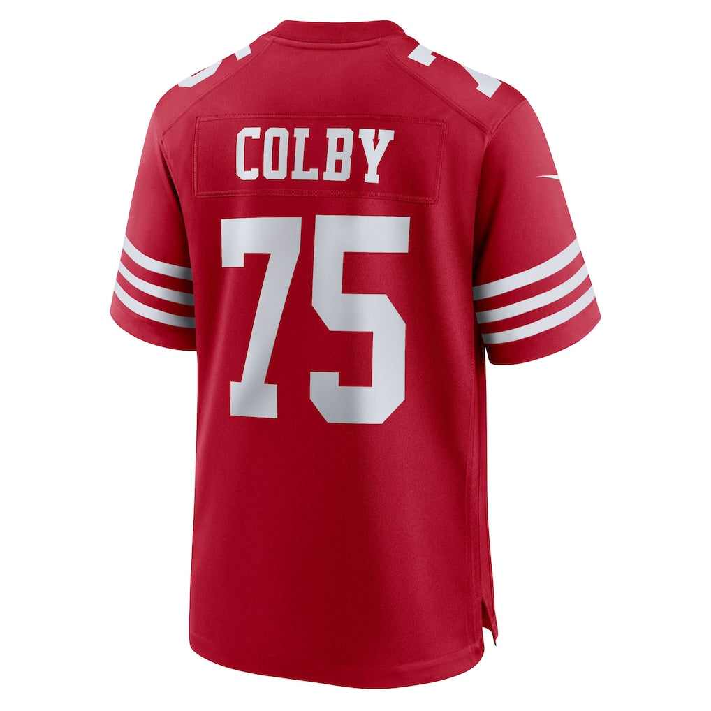 Choea SF.49ers #75 Connor Colby Scarlet Team Game Jersey