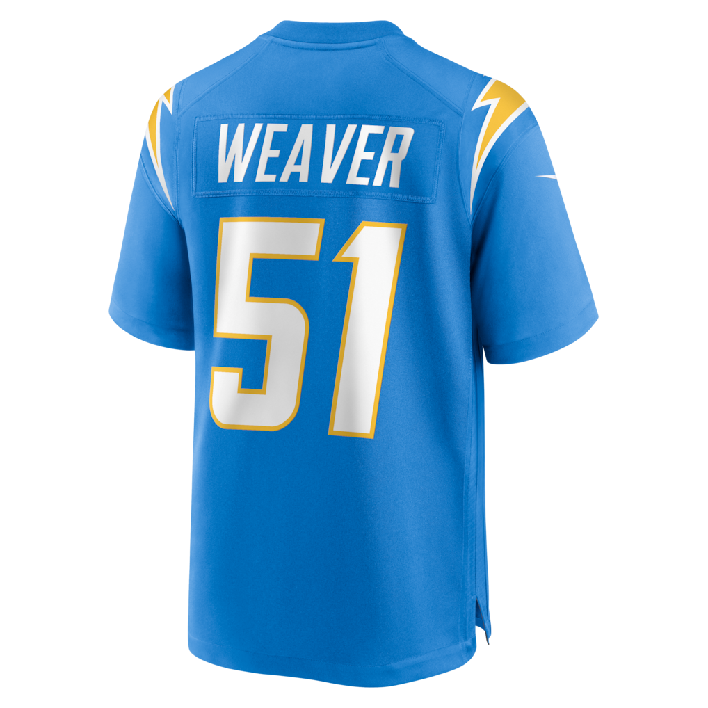 Choea LA.Chargers #51 Rashad Weaver Powder Blue Team Game Jersey