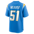 Choea LA.Chargers #51 Rashad Weaver Powder Blue Team Game Jersey