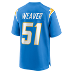 Choea LA.Chargers #51 Rashad Weaver Powder Blue Team Game Jersey
