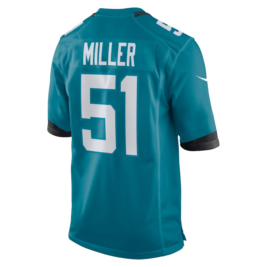 Choea J.Jaguars #51 Ventrell Miller Teal Game Jersey