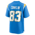 Choea LA.Chargers #83 Tyler Conklin Powder Blue Team Game Jersey