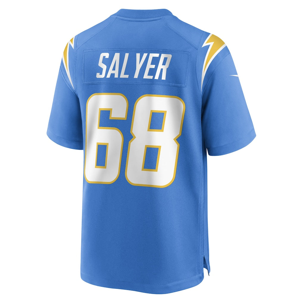 Choea LA.Chargers #68 Jamaree Salyer Powder Blue Player Game Jersey