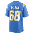 Choea LA.Chargers #68 Jamaree Salyer Powder Blue Player Game Jersey