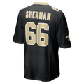Choea NO.Saints #66 William Sherman Black Team Game Jersey