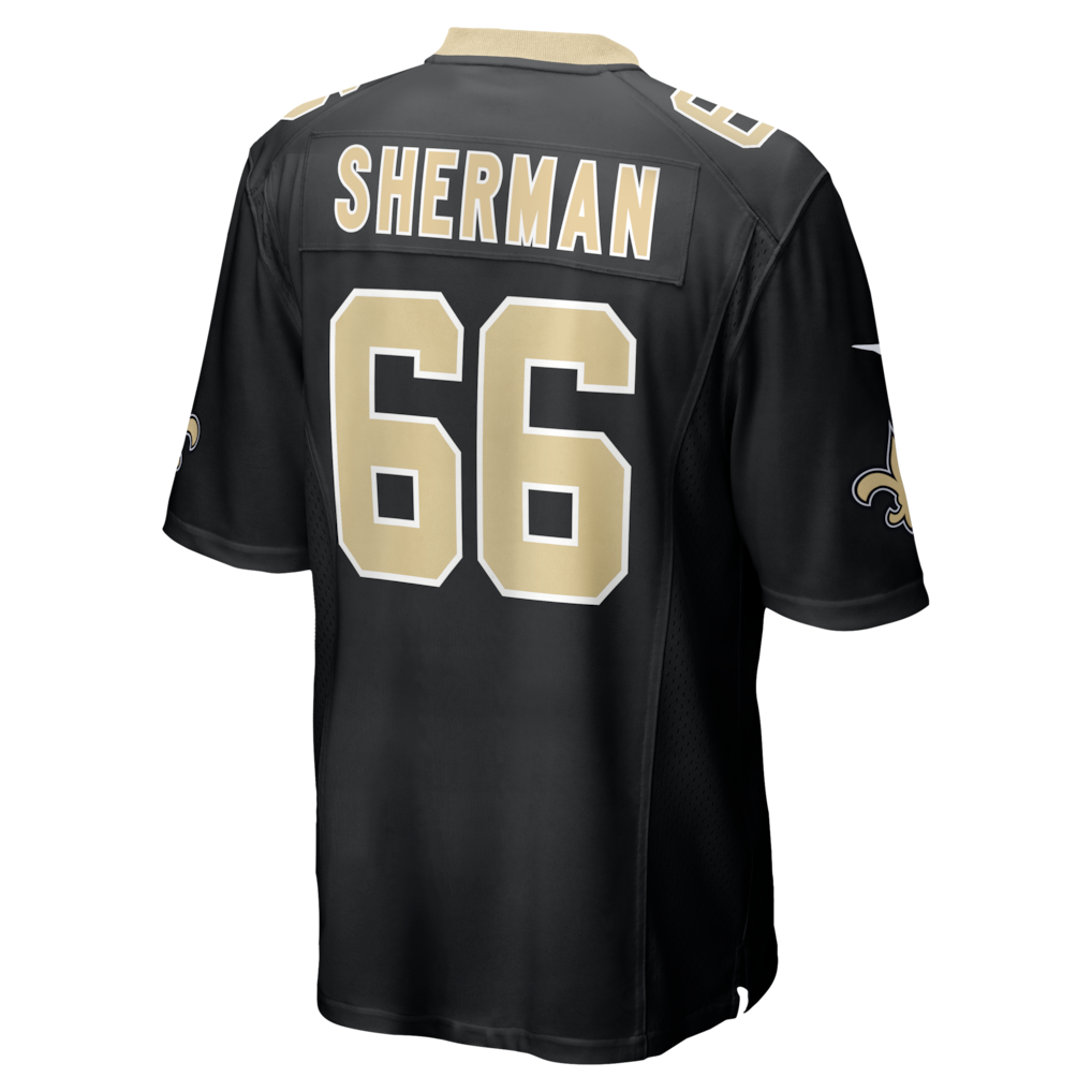 Choea NO.Saints #66 William Sherman Black Team Game Jersey