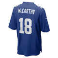 Choea NY.Giants #18 J.J. McCarthy Royal Team Game Jersey