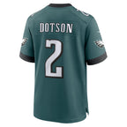 Choea P.Eagles #2 Jahan Dotson Midnight Green Team Game Jersey