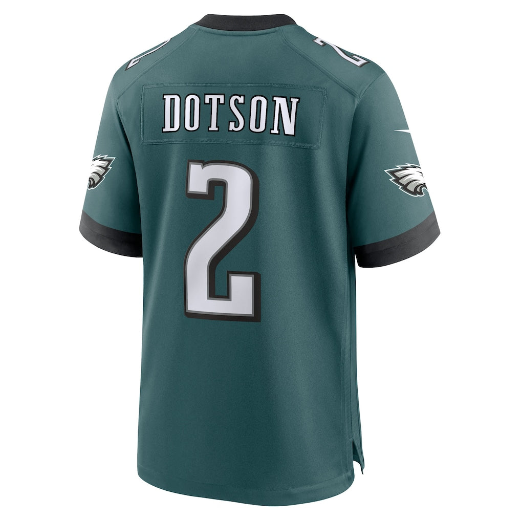 Choea P.Eagles #2 Jahan Dotson Midnight Green Team Game Jersey