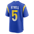 Choea LA.Rams #5 Tutu Atwell Royal Home Game Jersey