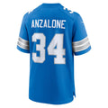 Choea D.Lions #34 Alex Anzalone Blue Game Jersey