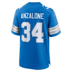 Choea D.Lions #34 Alex Anzalone Blue Game Jersey