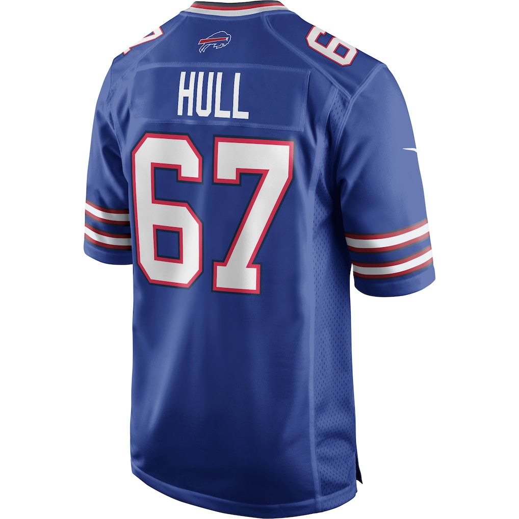Choea B.Bills #67 Kent Hull Royal Game Retired Player Jersey