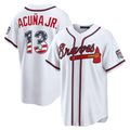 Choea A.Braves #13 Ronald Acu?a Jr. White USA 250 Fourth of July Home Stadium Jersey