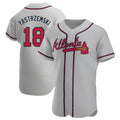 Choea A.Braves #18 Mike Yastrzemski player Gray Authentic Road Stitched Jerseys