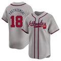 Choea A.Braves #18 Mike Yastrzemski player Gray Limited Away Stitched Jerseys