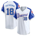 Choea A.Braves #18 Mike Yastrzemski player White Limited Throwback Cooperstown Collection Stitched Jerseys