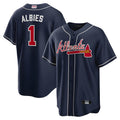 Choea A.Braves #1 Ozzie Albies Player Navy Alternate Stitched Jerseys