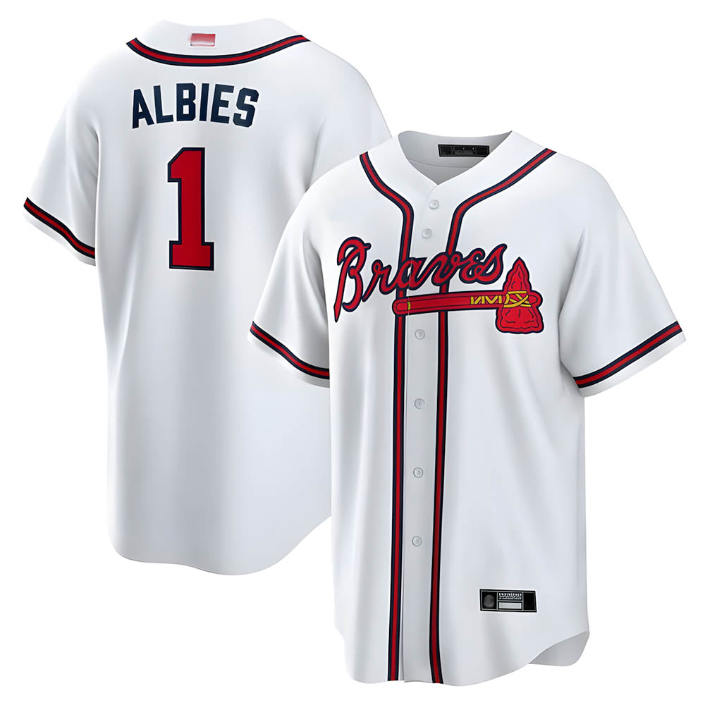 Choea A.Braves #1 Ozzie Albies Player White Alternate Stitched Jerseys