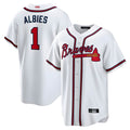 Choea A.Braves #1 Ozzie Albies Player White Alternate Stitched Jerseys