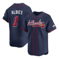 Choea A.Braves #1 Ozzie Albies Player Navy Limited 2025 Speedway Classic Alternate Stitched Jerseys