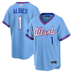 Choea A.Braves #1 Ozzie Albies Player Powder Blue 2026 City Connect T shirt Stitched Jerseys